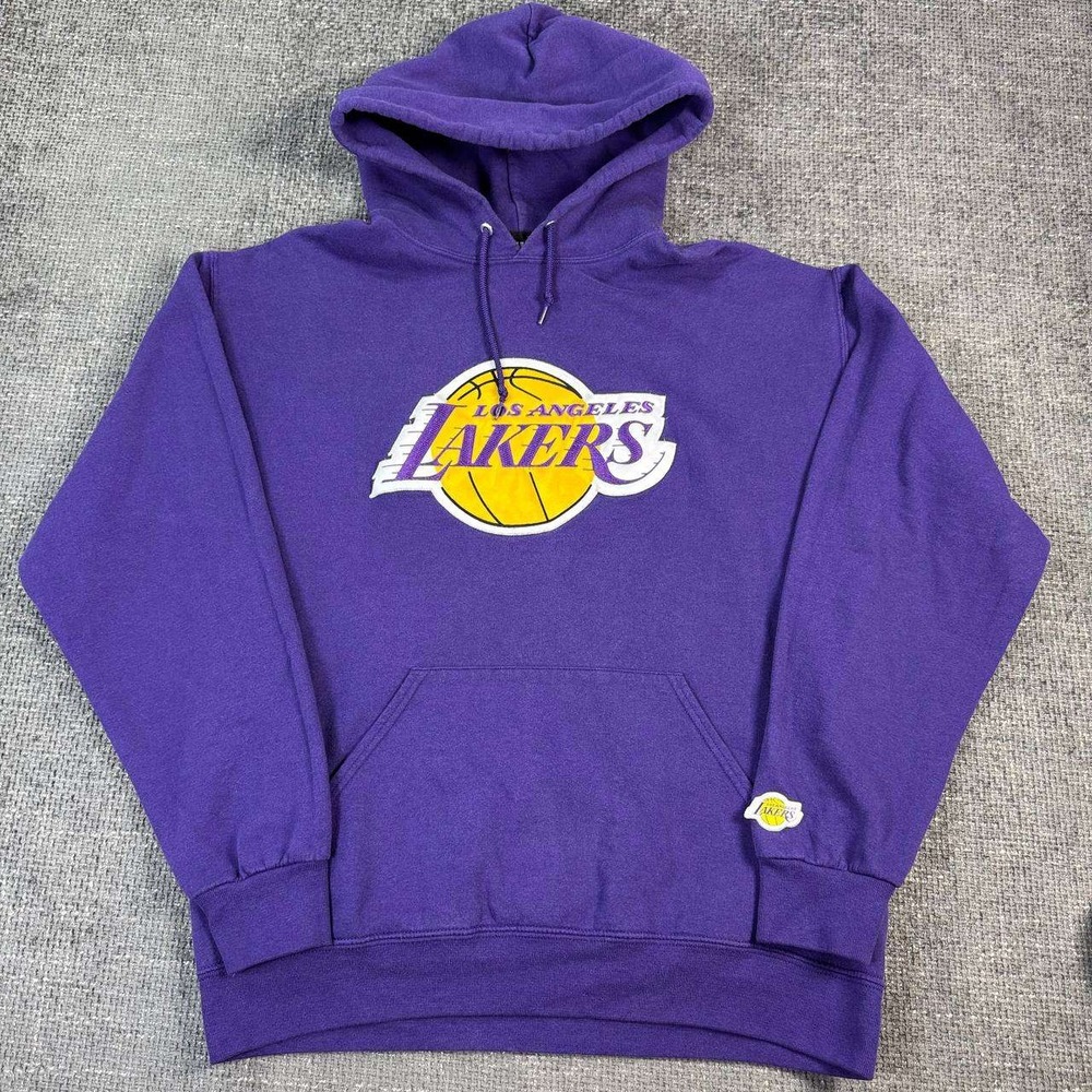 NBA Los Angeles Lakers Hoodie Mens L Purple Graphic Pullover Sweatshirt